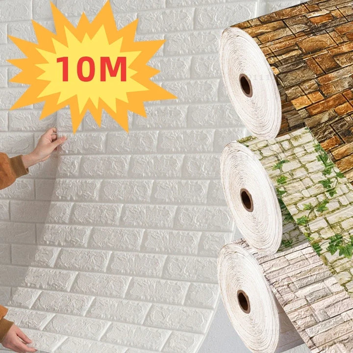 70cmx1/5/10m 3D Wallpaper Decoration Self-adhesive Antique Foa...