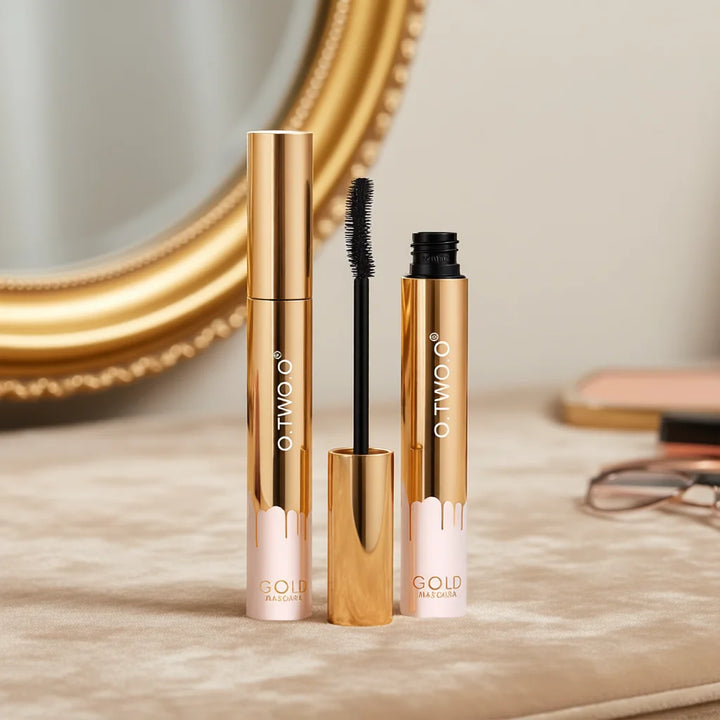 O.TWO.O 3D Mascara Lengthening Black Lash Eyelash Extension Eye Lashes Brush Beauty Makeup Long-wearing Gold Color Mascara