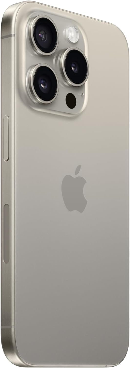 Apple iPhone 15 Pro, 128GB, Natural Titanium - Unlocked (Renewed)
