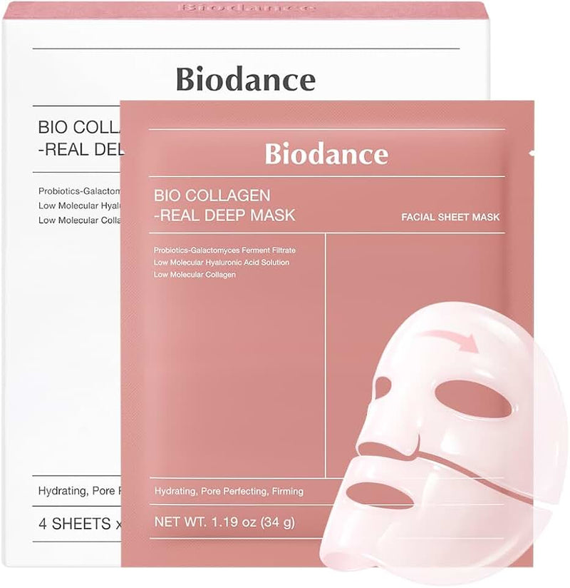 BIODANCE Bio-Collagen Real Deep Mask, Hydrating Overnight Hydrogel Face Mask, Pore Minimizing, Elasticity, Plumping, Tra