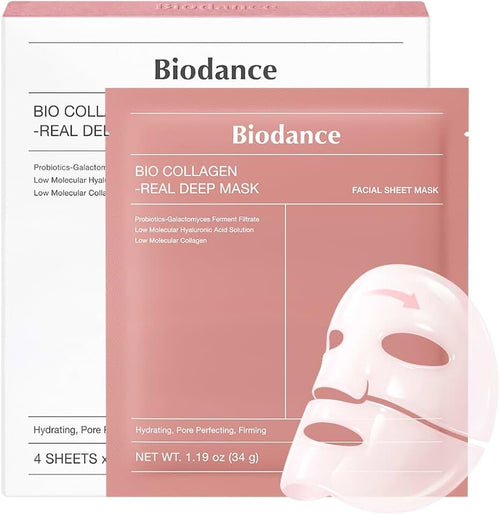 BIODANCE Bio-Collagen Real Deep Mask, Hydrating Overnight Hydrogel Face Mask, Pore Minimizing, Elasticity, Plumping, Tra