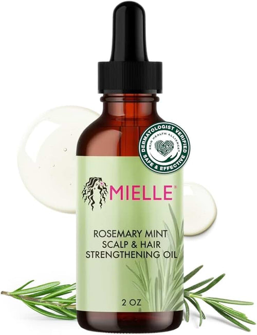 Mielle Organics Rosemary & Mint Hair Oil - Strengthening Biotin Oil Infused Frizzy & Damaged Hair Care - Split Ends & Dr