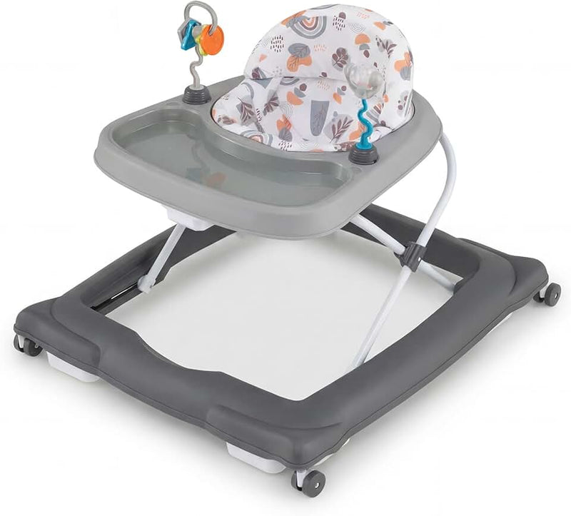 BABY JOY Baby Walker, Foldable Activity Walker with Adjustable Height, Large Tray & Removable Toys, Baby Walker with Whe