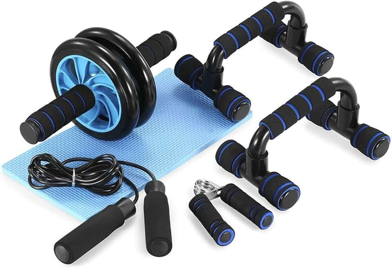 TOMSHOO AB Wheel Roller Kit with Push-Up Bar, Knee Mat, Jump Rope and Hand Gripper - Home Gym Workout for Men Women Core