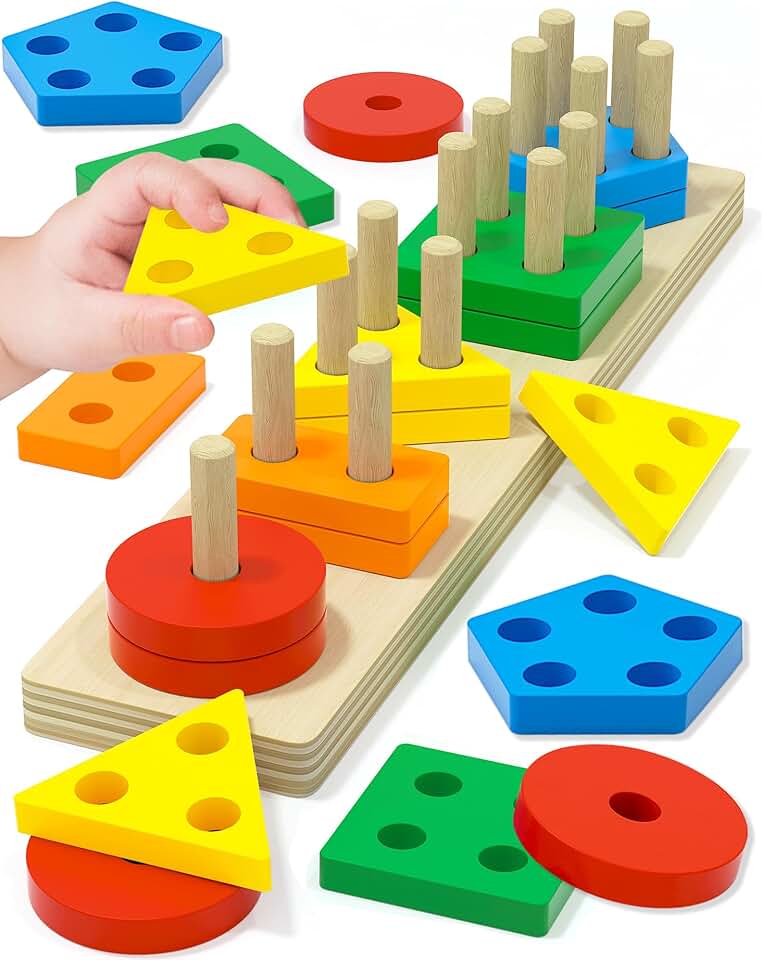 Tonberless Montessori Toys for 1 2 3 Year Old Boy Girl, Toys for Ages 2-4 Toddlers Kids Baby, 1 2 Year Old Boy Girl Birt