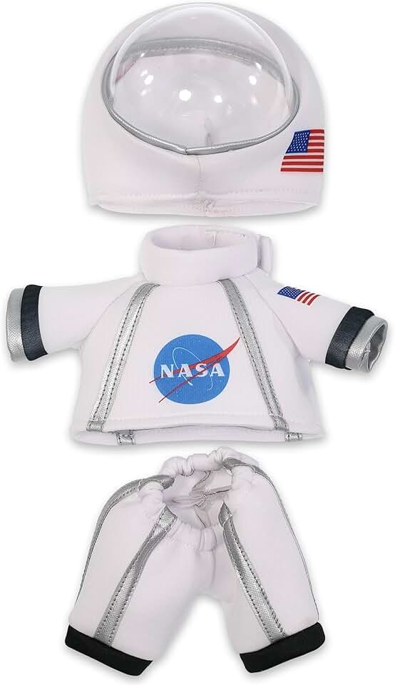 DolliBu Astronaut Dress Up Set for Teddy Bear Plush - Astronaut Clothes for Stuffed Animals with Jacket, Helmet, and Pan