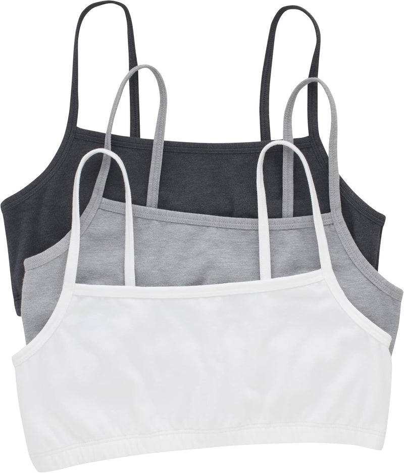 Hanes Women's String Bralette Pack, 3-Pack, Cotton Sports Bralette Bras for Women, Solid or Assorted Wireless Bras