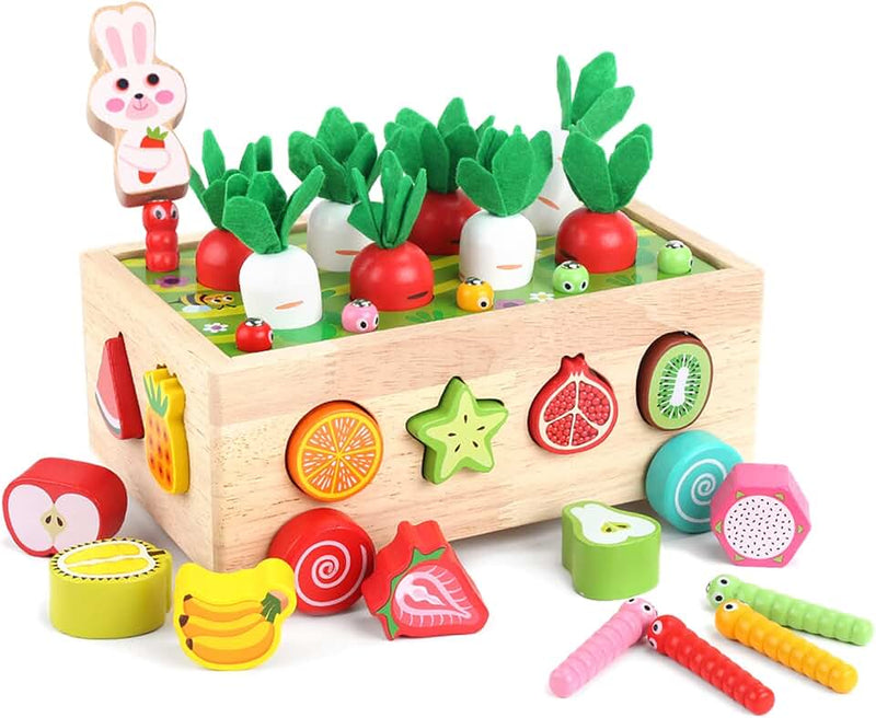 Toddlers Montessori Wooden Educational Toys for Baby Boys Girls Age 1 2 3 Year Old, Shape Sorting Toys 1st One First Bir