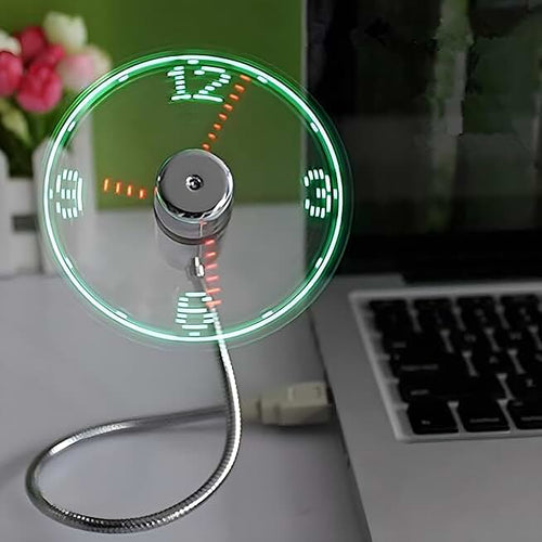ONXE LED USB Clock Fan with Real Time Display Function,Stocking Stuffers for Men Christmas Gadgets,Father's Day Gifts,1