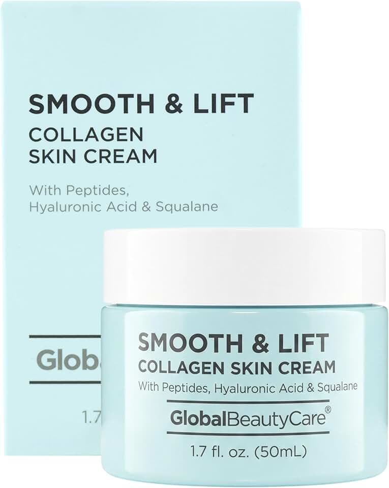 Global Beauty Care Smooth & Lift Collagen Skin Cream - Hydrating Face Moisturizer to Support Skin Elasticity with Peptid