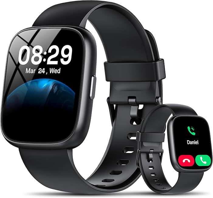 Smart Watch with Alexa Built-in, 1.83" HD Touchscreen Fitness Tracker with Bluetooth Calling, Fitness Watch with Heart R