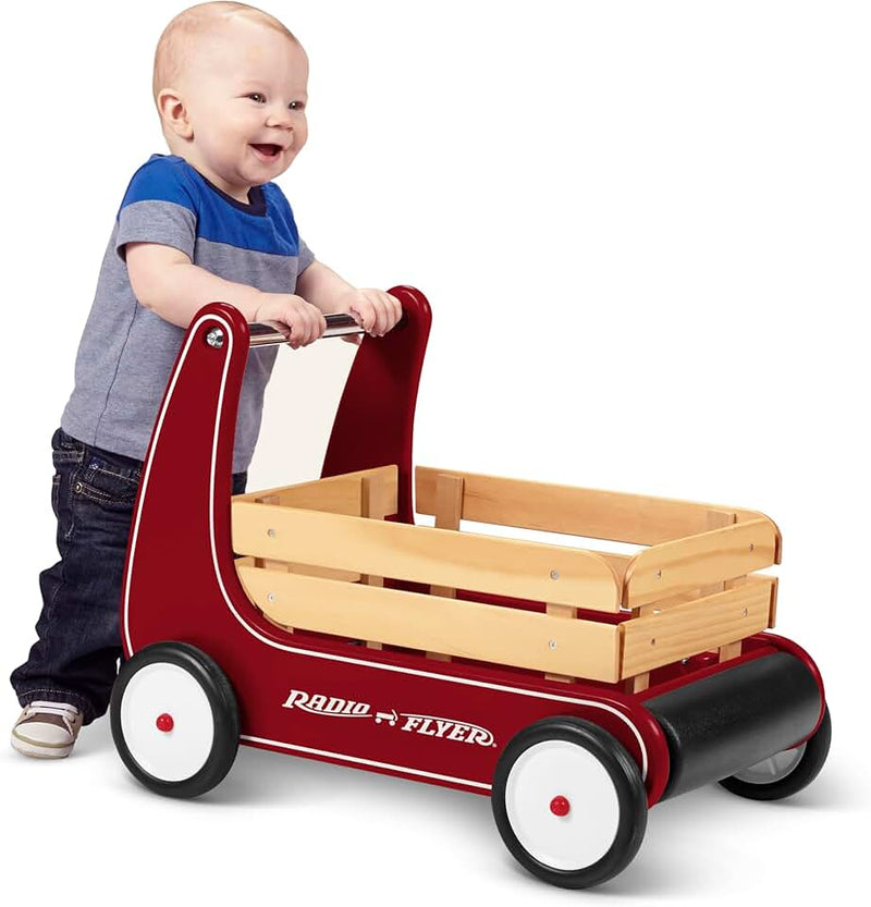Radio Flyer Classic Walker Wagon, Red, for Kids 1-4 Years Old, Resistance Clickers to Control Speed, Baby Push Walker wi