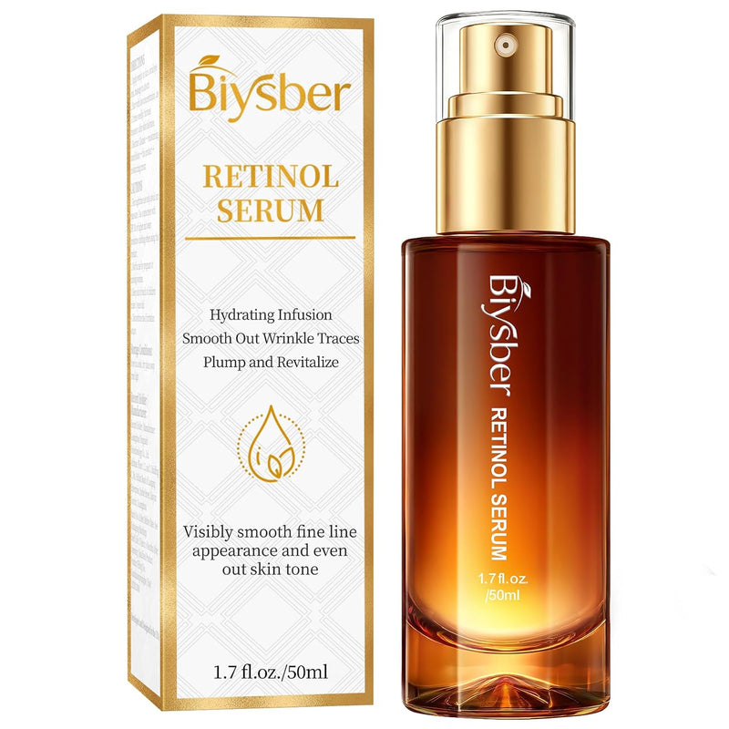 Retinol Collagen Serum for Face: Anti Aging & Anti Wrinkle Repair Peptide Serum with Boost Hydration Formula - Day/Night Facial Firming Neck Plump Skin Care for Women/Men(1.70 Fl Oz)