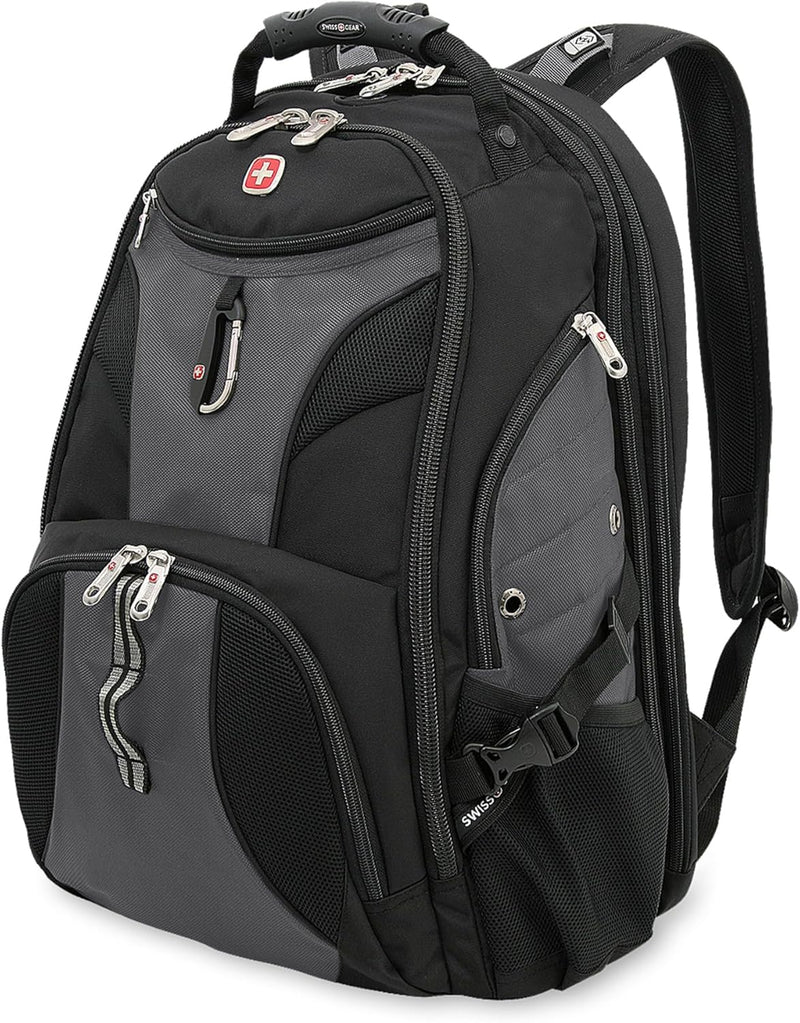 SWISSGEAR 1900 ScanSmart TSA Laptop Backpack Fits 17 Inch Laptop with RFID Protection and Tablet Pocket, Grey/Black, 19-Inch