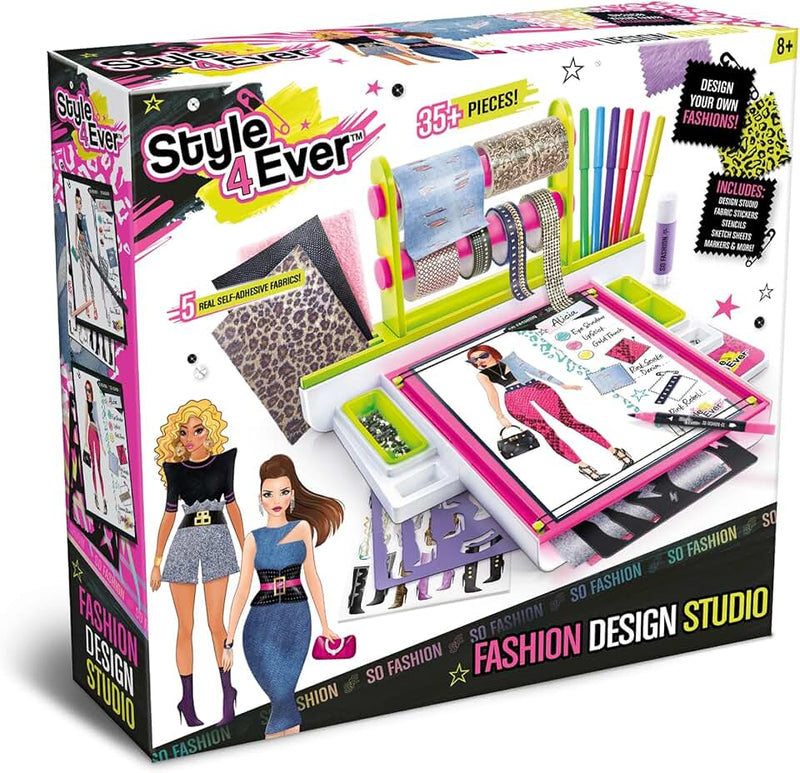 Canal Toys Style 4 Ever Fashion Design Studio, Design Your own Fashions, Design Sheets with Stencils, Stickers, and Fabr