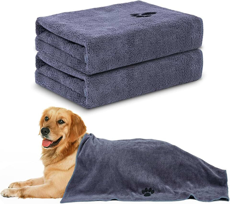 WOUSEDO Microfiber Dog Towels for Drying Dogs,40'' X 23.6'', Super Absorbent and Soft Pet Grooming Towel, Perfect Shower