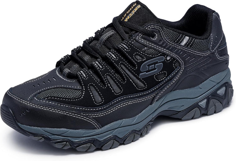 Skechers Men's Afterburn M. Fit Fashion Sneakers - Leather Upper, Memory Foam Insole, Rubber Outsole