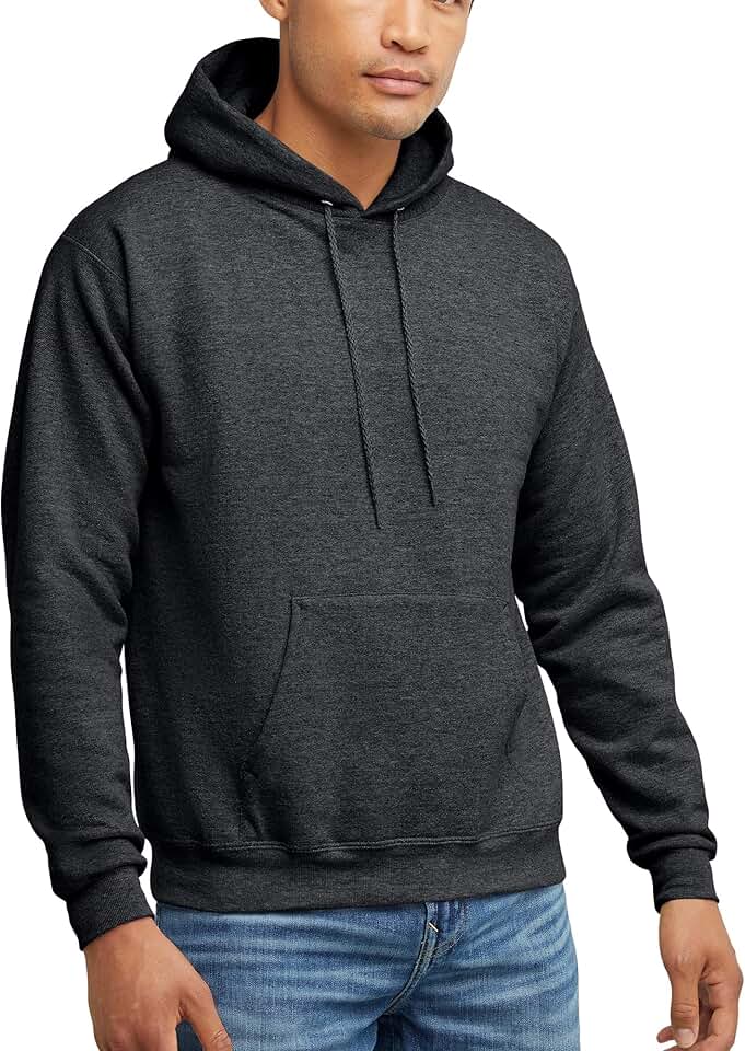Hanes Men's EcoSmart Hoodie, Midweight Fleece, Pullover Hooded Sweatshirt GreenCircle Certified: Certified Environmental