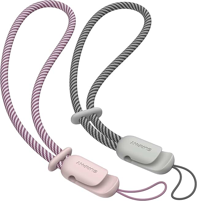SURPHY 2 Pack Phone Lanyard for Cellphone Case, Phone Wrist Strap for Case, Cellphone Strap with 2-Color Braided, Charm