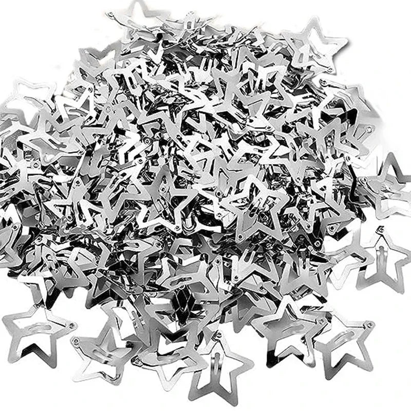 10/25/50/100/200pcs Y2K Silver Star Hair Clips for Girls Metal Snap Clip Hairpins Barrettes Hair Grip Jewel Hair Accesso