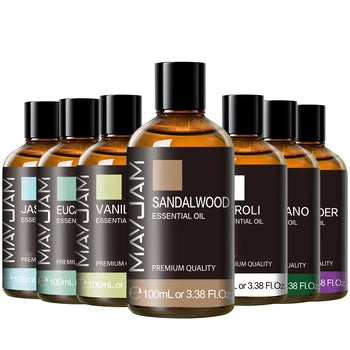 MAYJAM 1PCS 100ML Essential Oil with Dropper Sandalwood Lavender Eucalyptus Vanilla Aroma Oil For Humidifier Scent Candl
