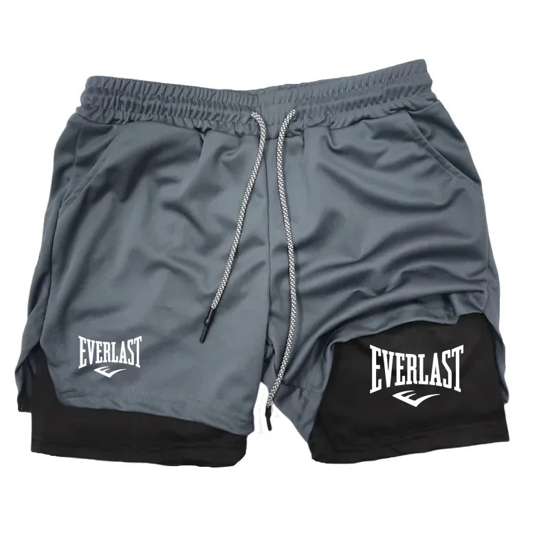 Men Running Shorts 2 in 1 Double-deck Sport Shorts Sportswear Gym Fitness Short Pants Training Jogging Bottom Men's Clot