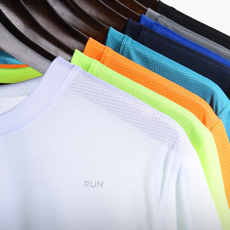 Summer Mens Quick Dry Running Bodybuilding Shirts Sport Gym t Shirt Men Short Sleeve Fitness Tops Oversized t-Shirt Jers