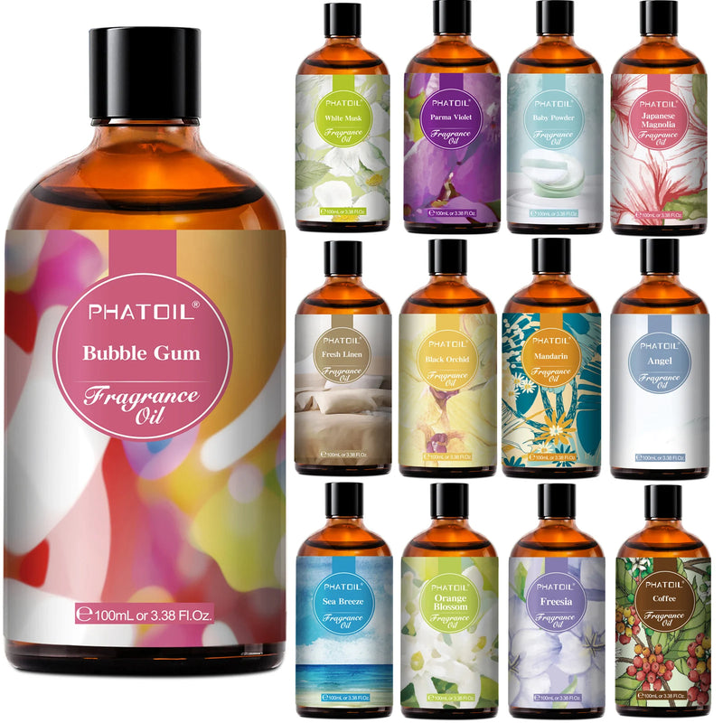 PHATOIL 100ml Fragrance Oil Coconut & Vanilla Bubble Gum Sea Breeze White Musk Aroma Fragrance Oils For Candles Soap Mak