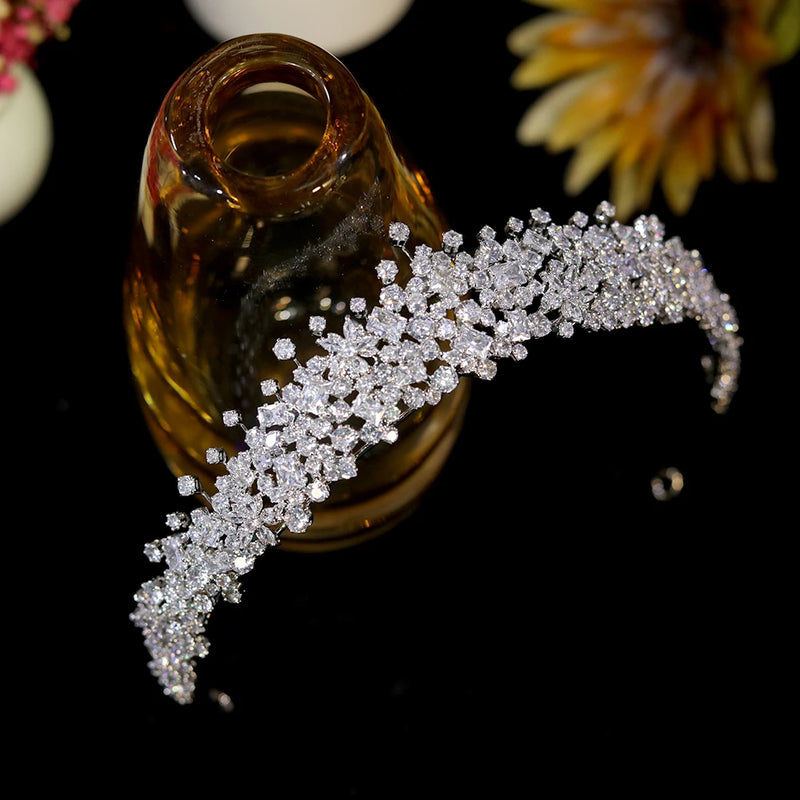 ASNORA Bridal Hair Accessories 3A Zircon Crown Para Quinceañera Princess Small Birthday Tiara for Women Diadema Wedding