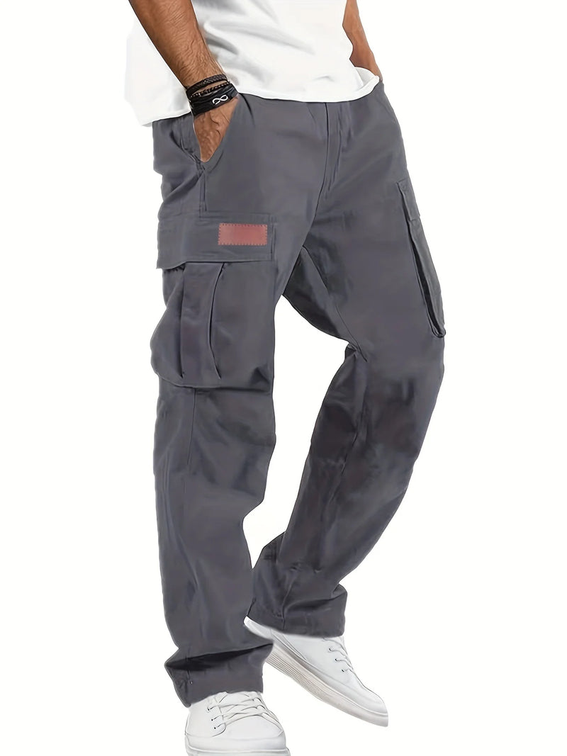 American style high street multi pocket workwear pants for men's new trendy loose straight leg versatile casual long pan