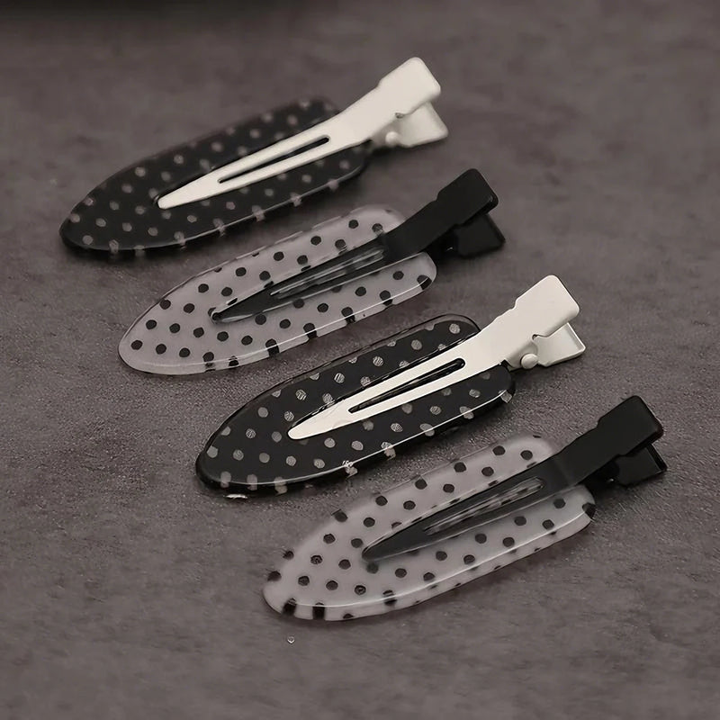 Black White Polka Dot Acrylic Hair Clips Minimalist Secure Hold Suitable for Daily Wear Party Outfits Hair Styling Acces