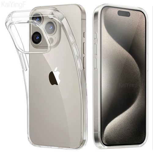 Luxury Transparent Case For iPhone 16 15 11 12 13 14 Pro Max Soft TPU Silicone For iPhone XR XS Max 8 Plus Back Cover Cl