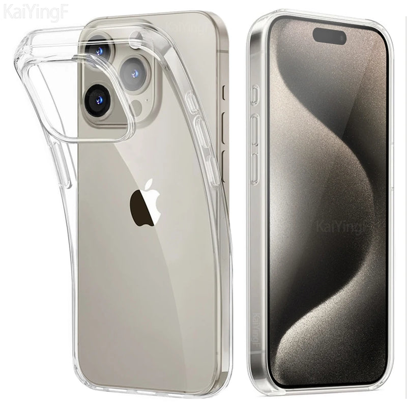 Luxury Transparent Case For iPhone 16 15 11 12 13 14 Pro Max Soft TPU Silicone For iPhone XR XS Max 8 Plus Back Cover Cl