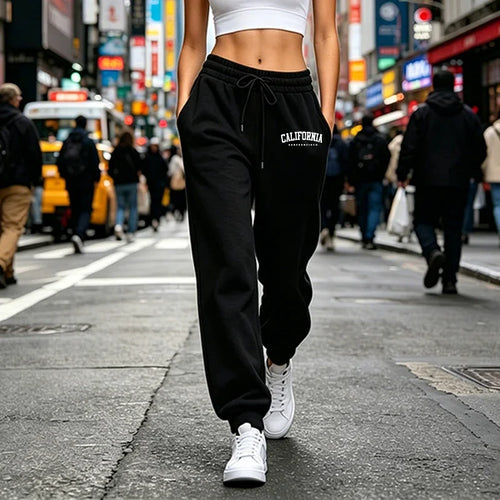 2026 Womens Sweatpants Print Casual Sports Fitness Pants Outdoors Jogging Woman Clothes Trousers Daily Elastic Waist Str