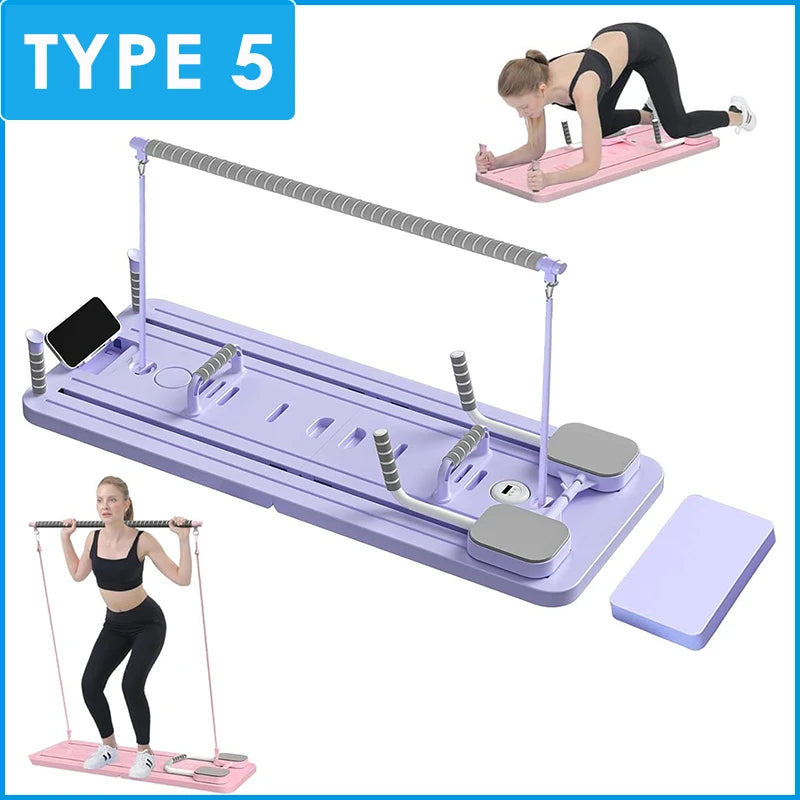 MultiFunctional Pilates Board Abs Abdominal Exercise Board Fitness Resistance Bands Rebound Leg Arm Back Train For Home