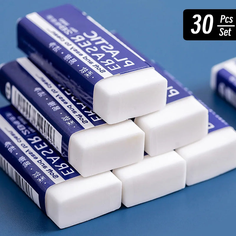 1/10/30pcs 2B Eraser Clean and Mess Free Student Exam Office Sketch Soft Eraser for Kids Correction Supplies Pencil Rubb