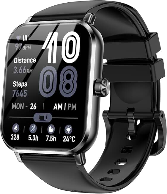Smart Watch for Men Women, 1.83" HD Touch Screen Smartwatch with Bluetooth Call, 5 ATM Waterproof, 130+ Sport Modes Fitness Tracker Heart Rate Sleep Monitor Pedometer, Compatible with Android iPhone