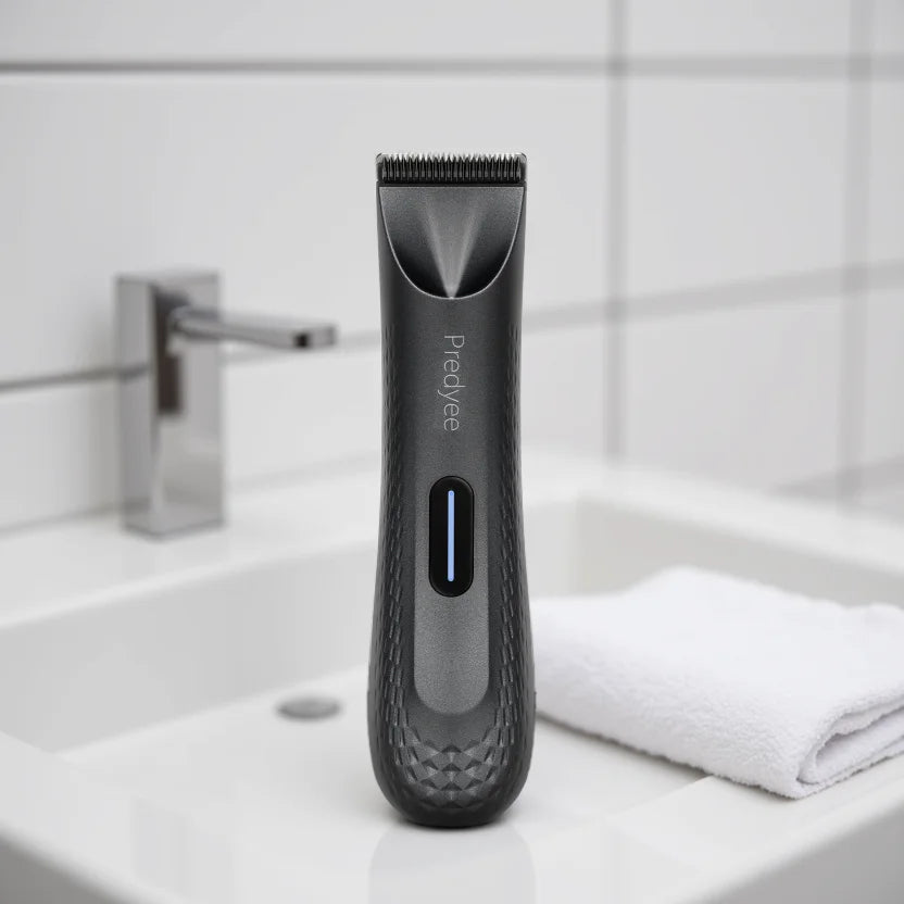 Electric Groin Hair Trimmer for Men,Body Groomer & Pubic Waterproof Hair Trimmer,Replaceable Ceramic Blade