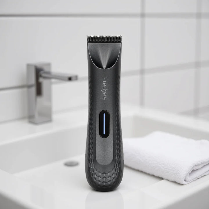 Electric Groin Hair Trimmer for Men,Body Groomer & Pubic Waterproof Hair Trimmer,Replaceable Ceramic Blade