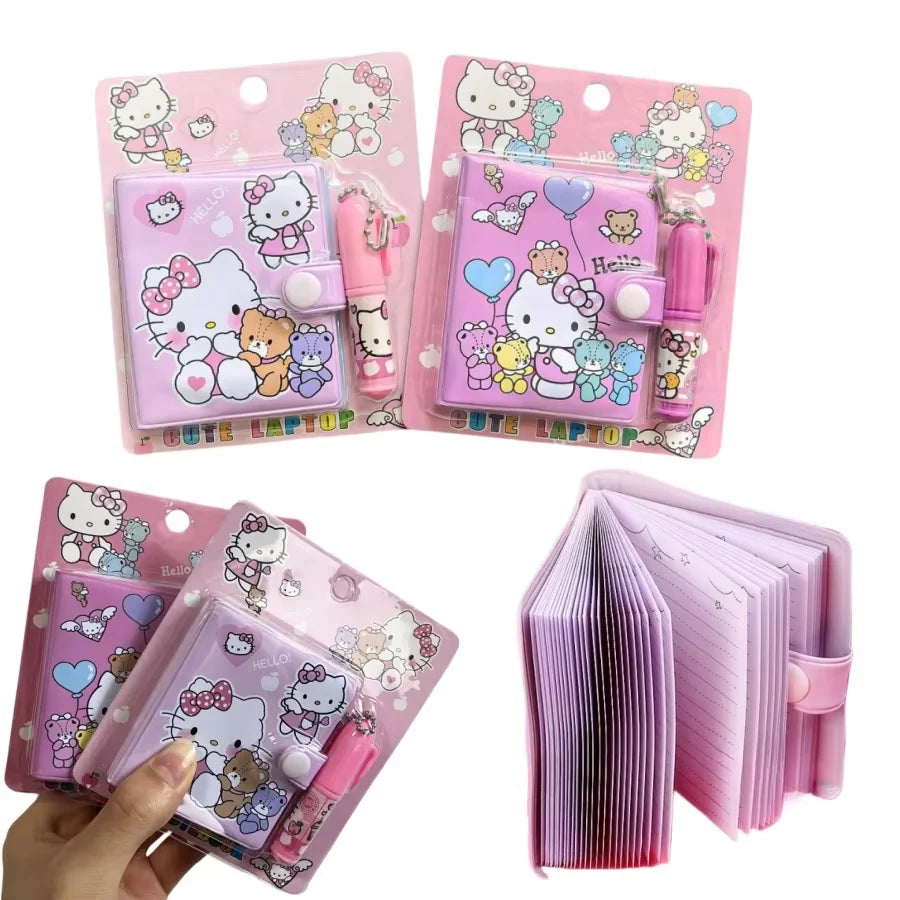1/4/8/16pcs Hello Notebook Kitty Journal Small Size Kawaii Miini Portable Ledger School Supplies Stationery Birthday Gifts