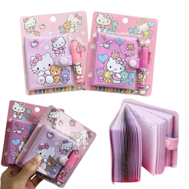 1/4/8/16pcs Hello Notebook Kitty Journal Small Size Kawaii Miini Portable Ledger School Supplies Stationery Birthday Gifts