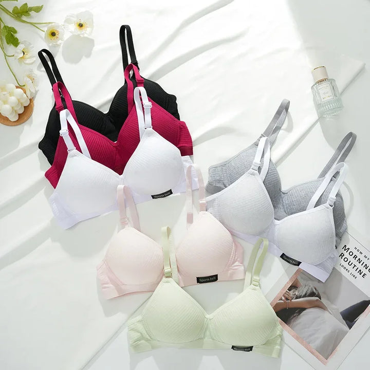 Southeast Asian Cotton Wireless Bra Thin Seamless Push up Unde...