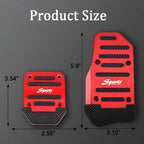 3PCS Car Non-Slip Aluminum Alloy Pedal Pads, Manual Transmission Brake Pedal Covers, Sports Gas Fuel Petrol Clutch Foot Pedals, Anti-Rubbing Car Clutch Pedal Kits Suitable for Car SUV ATV (Red)