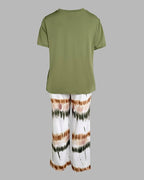 CHICME Womens Pajamas Sets 2 Piece Short Sleeve Lounge Set Printed Loose Pants Pj Sets Loungewear Set