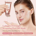 medicube Collagen Overnight Wrapping Mask & Jelly Brush: Collagen Night Wrapping Peel Off Facial Mask with Jelly Brush | Korean Skincare, Skincare Sets, Gifts for Women, Mother's Day