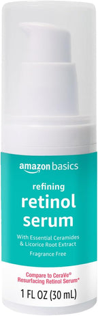 Amazon Basics Retinol Serum for Face, Pore Minimizer, Fast Absorbing Formula, 1 Fluid Ounce, 1-Pack