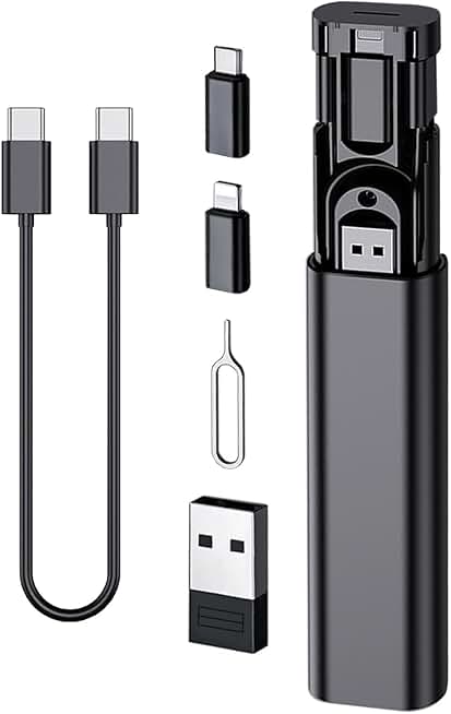 Multi USB Charging Adapter Cable & Conversion Set, USB A to Type C & Lightning Adapter, 60W Fast Charging & Data Transfe
