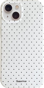 inewateri Compatible with iPhone 13/iPhone 14 Case with Cute Fashion Polka Dot Aesthetics Design Simple Case for Soft TPU Slim Protection Case for iPhone 13/14-White