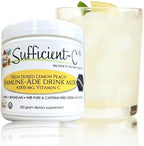 Sufficient-C High-Dosed 4000 mg. Vitamin C Lemon Peach Immune-Ade Drink Mix 250 gram Size - Refreshing with Generously Dosed L-lysine, Bromelain & 96% Pure, Caffeine-Free Green Tea Extract