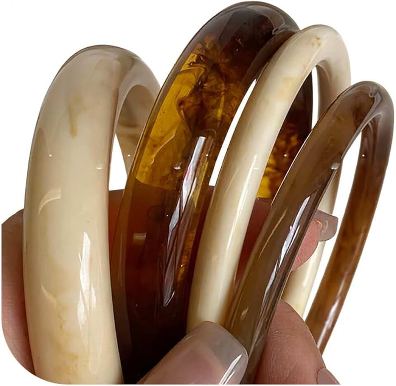 ÌF ME Acrylic Bangles Bracelets for Women, Irregular Acrylic Resin Chunky Bracelets Geometric Fashions Thick Statement b